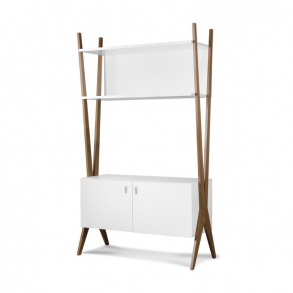 BIBLIOTECA GENOUD APARADOR 104x45x181 COMBINADO