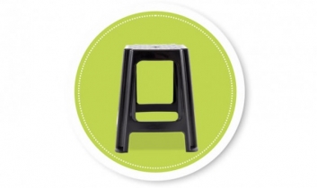 BANQUETA GARDEN F7001 NEGRA APILABLE ECO